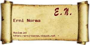 Erni Norma névjegykártya